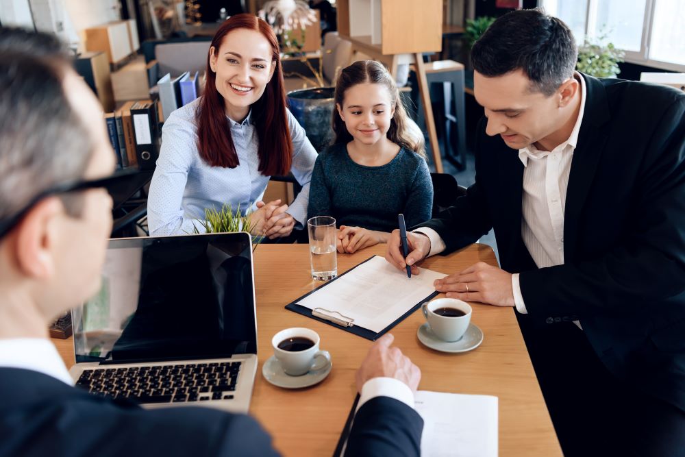 Family at a meeting with their attorneys