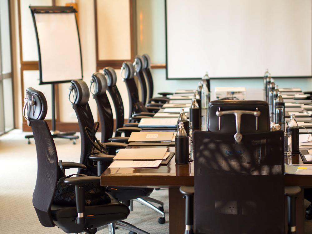The detail shot of a meeting room